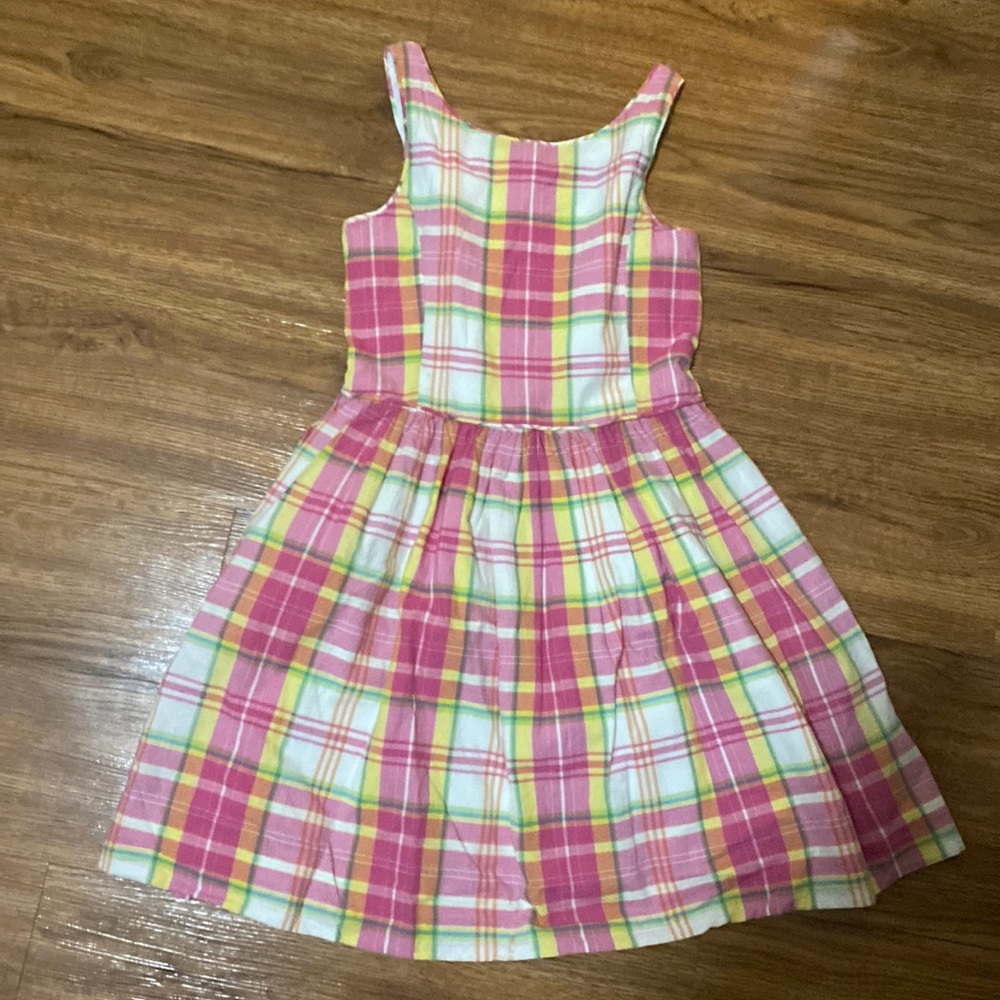 Young girls size 10,  pastel plaid n pleated dress